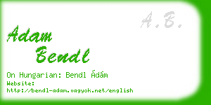 adam bendl business card